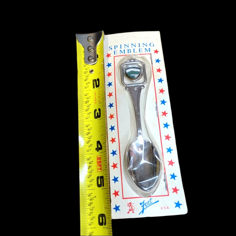 Vermont Spinning Emblem Stainless Steel Enamel Souvenir Collectors Spoon‎